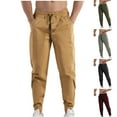 thumbnail image 6 of ZQUUVOU Men's Jogger Pants Waist Drawstring Multi Pocket Pants White, 6 of 6