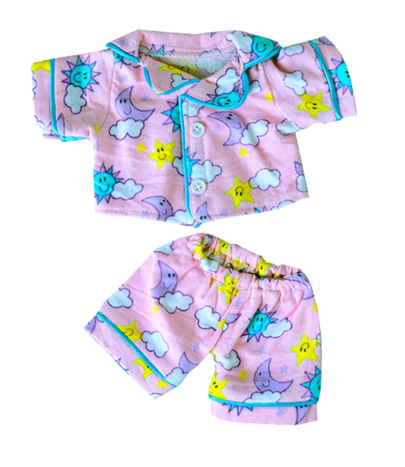 Shining Star and Sunny Days Pink Flannel Pj's Clothing Fits Most 8"-10" Webkinz