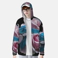 thumbnail image 4 of Goofa Blue Lipped Pit Viper And Three Pink Roses Printed Women's UPF 50+ Sun Protection Hoodie Jacket Lightweight Long Sleeve Sun Shirt for Women with Pocket Hiking Outdoor-X-Large, 4 of 9