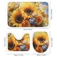 thumbnail image 3 of Sunflower 4 Piece Shower Curtain Sets, with Non-Slip Rugs, Toilet Lid Cover And Bath Mat, for Bathroom Decor Set, 3 of 8
