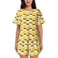 thumbnail image 1 of Balery Cute Duck With Black Glasses Conjunto de Pijama para Mujer con Estampado, Dos Piezas de Manga Corta y Shorts, Ropa de Dormir Suave con Cuello Redondo y Bolsillos-XX-Large, 1 of 6