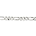 thumbnail image 2 of Solid 925 Sterling Silver Men's 9.5mm Flat Figaro Chain Necklace - with Secure Lobster Lock Clasp 20", 2 of 6