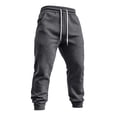 thumbnail image 6 of Men's Jogger Sweatpants Drawstring Elastic Waist Casual Relaxed Fit Athletic Solid Color Lounge Trousers with Pockets, 6 of 7