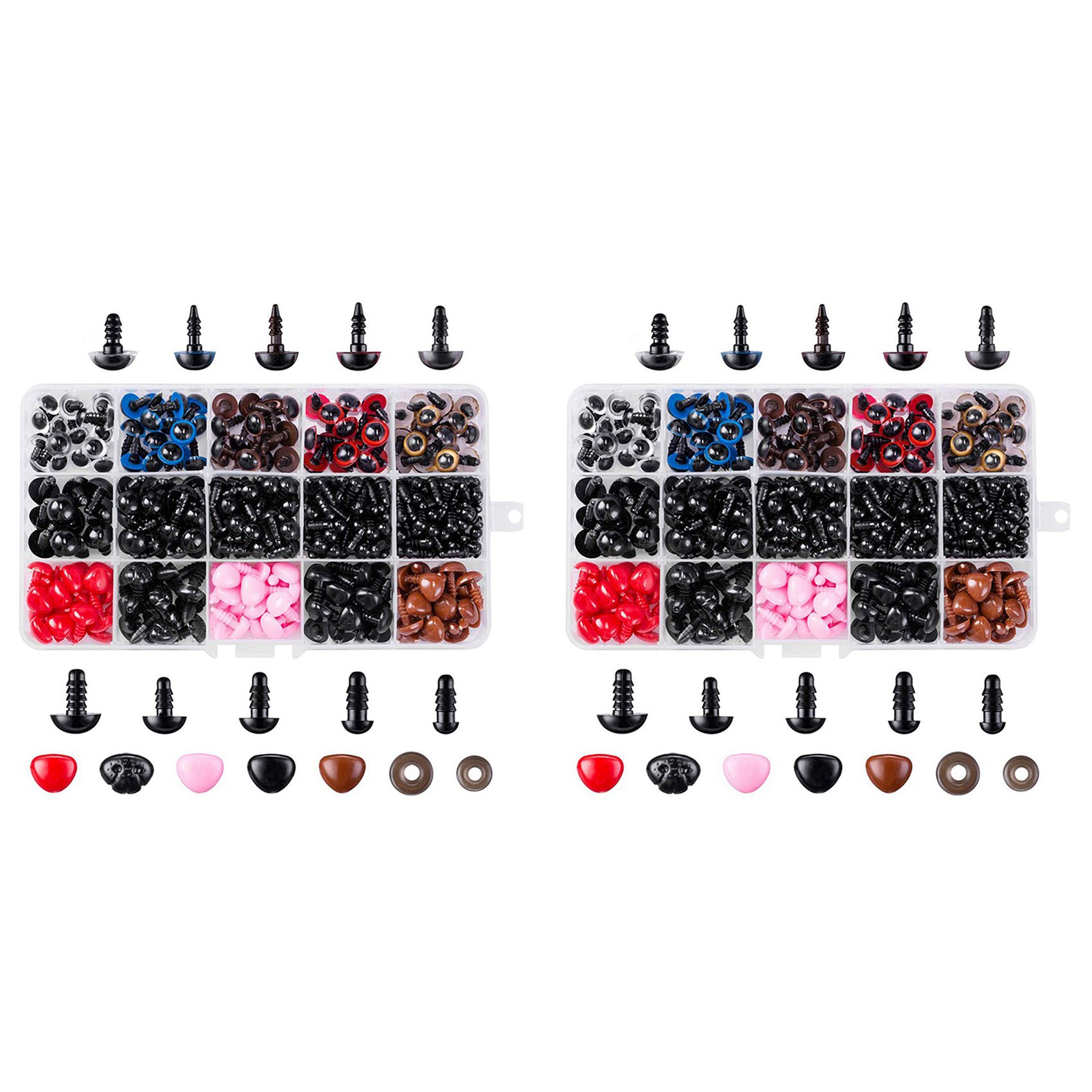 2X 752 Safety Eyes and Noses with Washers, Colorful Plastic Safety Eyes