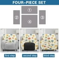 thumbnail image 6 of FKELYI Colorful Dog Paw Print Reclining Chair Slipcover 4 Pcs Stretch Recliner Cover Fitted Sofa Couch Cover with Pocket Anti-Dust Furniture Protector for Armchair, 6 of 7