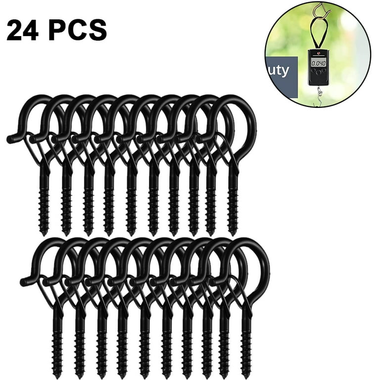 24 Pcs Screw In Hooks Outdoor String Lights Safety Screw Hook Ceiling Hooks  With Safety Buckle Wall Hangers Hangers For Party And Festiv