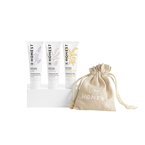 The Honest Company Seriously Soft Hand Care Kit | 3 Scented Hand Creams + Moisturizing Organic Gloves | Antioxidant-Packed for Dry Skin | Hypoallergenic + Dermatologist Tested