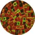 thumbnail image 1 of Ahgly Company Machine Washable Indoor Round Transitional Dark Yellow Green Area Rugs, 4' Round, 1 of 7