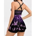 thumbnail image 3 of Traje de baño Tankini Hanna Nikole para mujer con pantalones cortos, color morado M, 3 of 6