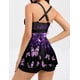 thumbnail image 3 of Traje de baño Tankini Hanna Nikole para mujer con pantalones cortos, color morado M, 3 of 6