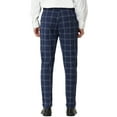 thumbnail image 3 of INSPIRE CHIC Men's Dress Plaid Slim Fit Flat Front Business Pants with Pockets 32 Blue, 3 of 7