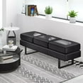 thumbnail image 4 of Auranook Waiting Room Bench Seating w/ Metal Frame Leg Upholstered Reception Bench，End of Bed Stool or Shoe Stool,Black, 4 of 8