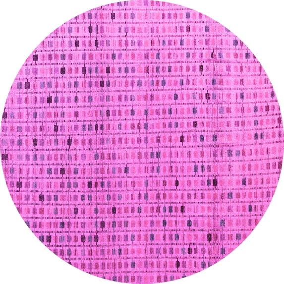 Ahgly Company Indoor Round Abstract Pink Modern Area Rugs, 6' Round
