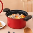 thumbnail image 4 of BUYISI 3.5L Kitchen Vacuum Pressure Soup Pot Non-Stick Microwave Cookware, Stew Pot Red 24cm, 4 of 8