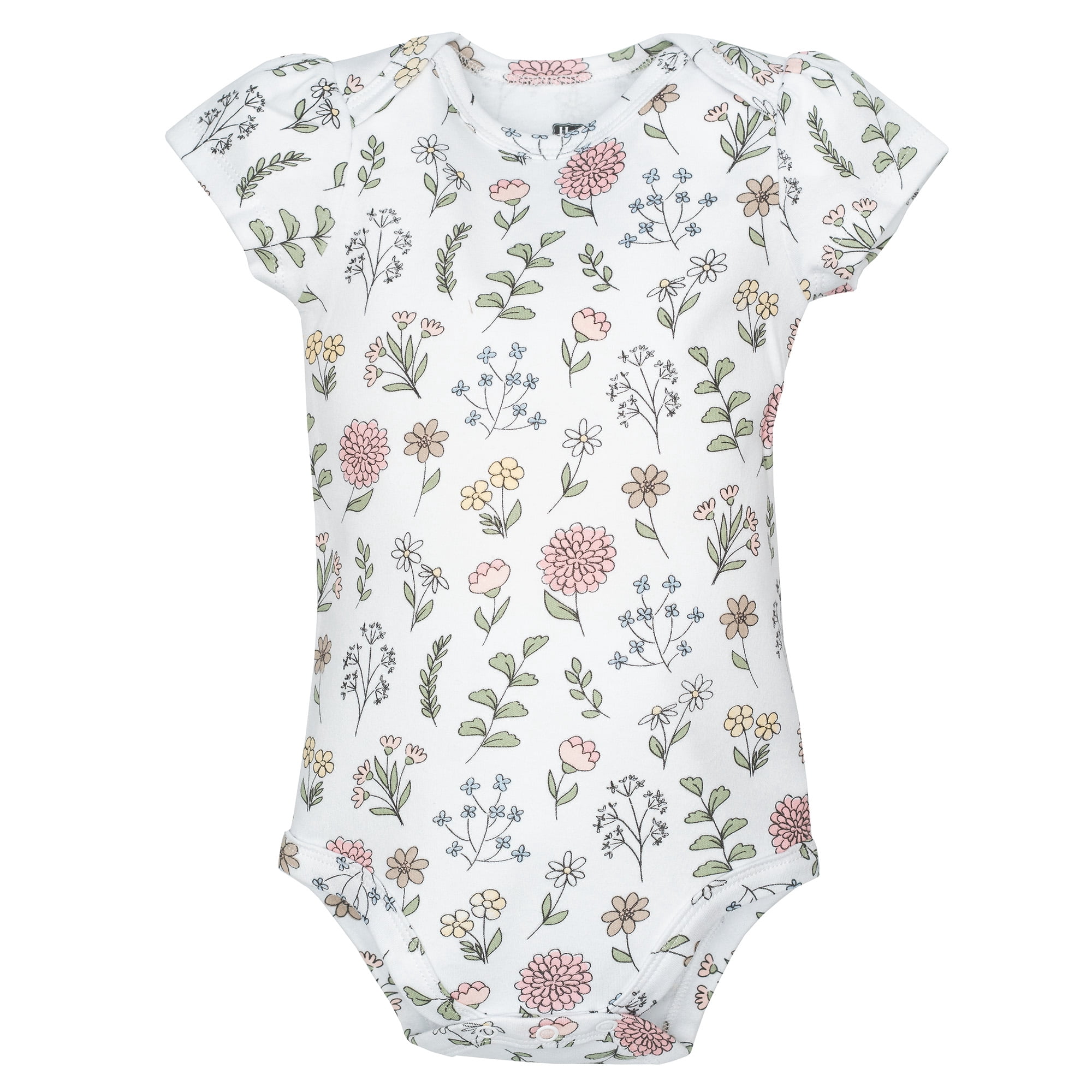 Hudson Baby Infant Girls Cotton Bodysuits 5-Pack, Dandelion Wish, Preemie