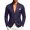 Navy, variant on Mens Stand Collar Blazer Button Up Casual Suit Jacket Solid Color Long Sleeve Slim Fit Outerwear with Accent Chest Pocket for Business Party Events
