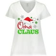 thumbnail image 3 of Inktastic Oma Claus with Christmas Santa Hat and Snowflakes Women's Plus Size V-Neck T-Shirt, 3 of 5