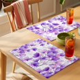 thumbnail image 4 of Purple Flowers Placemats Set of 4 Spring Blooms Botanicals Watercolor Floral Place Mats Indoor Wipeable Table Mats Washable Dining Table Placemats for Kitchen Holiday Party Home Decor 13x19 Inch, 4 of 9