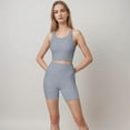 thumbnail image 2 of Women's Scoop Neck Cropped Activewear Tank Top with Wide Straps and Clean Hem Detail - Small, Gray, 2 of 5