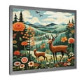 thumbnail image 2 of Designart "Serenity of Deer Family in the Woods" Animals Framed Wall Art Decor - Modern Orange Deer Landscape Entryway Framed Wall Art, 2 of 6