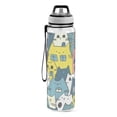 thumbnail image 2 of Cute Cats Sports Water Bottle Portable Travel Mug 32oz BPA Free Leak Proof Straw Transparent Tritan for Gym Yoga Cycling Camping, 2 of 7