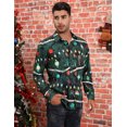 thumbnail image 5 of Mens Christmas Shirt Xmas Holiday Party Shirts Long Sleeve Snow Print Christmas Tree Shirt, 5 of 8
