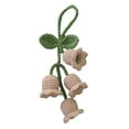 thumbnail image 1 of Chimes Flower Pendant Bell Orchid Crocheted Wind Knitted Keychain Keyring_ H5F7, 1 of 8