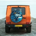 thumbnail image 4 of Haiem Spare Tire Cover , Wheel Cover with Blue Iceberg Leaf Wolf printed, Camper Spare Tire Cover Fit for Jeep Wrangler Rv SUV Truck Travel Trailer-17 inch, 4 of 8