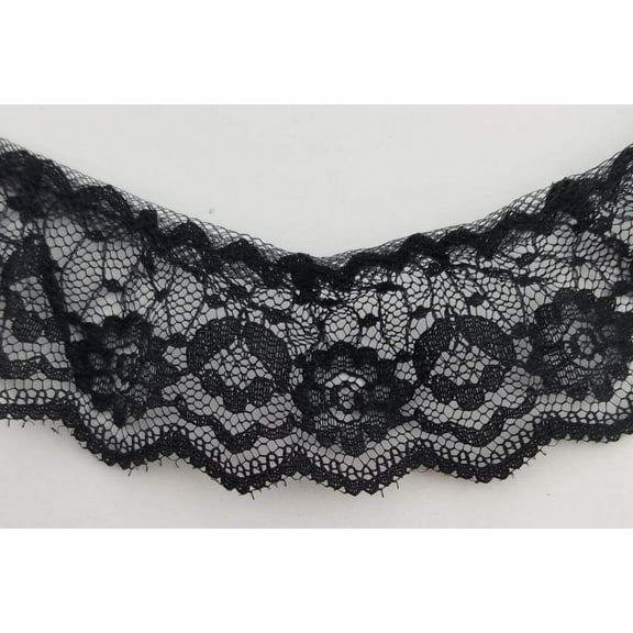 1-1/2" Ruffled Gathered Lace Trimming - 12 Yards