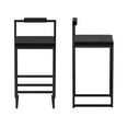 thumbnail image 3 of Tcbosik Bar Stools Set of 2, Upholstered Bar Chair with Back, Counter Height Barstool with Metal Frame for Kitchen Island, Dining Room, Black, 3 of 7