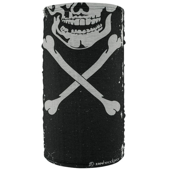 Zan Headgear Skull/Crossbones Fleece-Lined Motley Tube