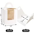 thumbnail image 2 of Cupcake Box, 50 Pieces Of Single Cupcake Holder, With Window Insert And Handle Kraft Pastry Container Muffin Cupcake Holder, 2 of 5