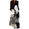 thumbnail image 2 of Robes d'Été pour Femmes 2023 Robe Longue Décontractée Aguichant Imprimée Numérique Col en V avec Poches Robe à Manches Longues Robes de Mariage pour Femmes 2023 en Liquidation, 2 of 5
