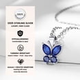 thumbnail image 5 of Bestyle Sparkle Butterfly Necklace Women Pure Sterling Silver September Birthstone Sapphire Pendant Birthday Wedding Graduation Gifts for Wife Mom Daughter, 5 of 9