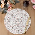 thumbnail image 3 of Flowers Birds Round 13 Inch Placemats Set of 8, Farmhouse Botanical Floral Branches Plants HeatResistant Non Slip Place Mats for Dining Table, Wipeable Braided Kitchen Table Mats for Housewarming, 3 of 9