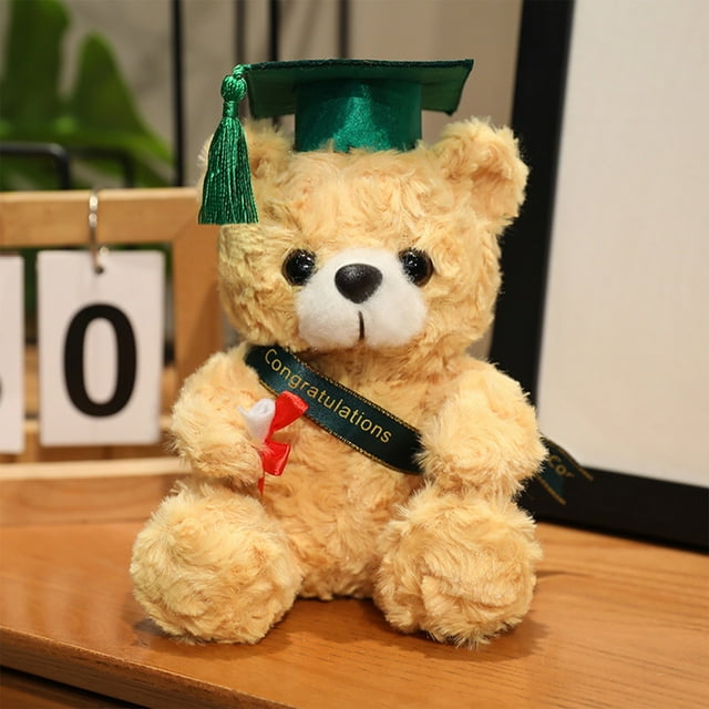 Xihbxyly Muñeco de Sombrero de Graduación, Peluche de Algodón Suave, Regalo de Graduación Multicolor, Decoración Única de Recuerdo, para Uso En El Hogar o Ceremonias, 18 Cm, Azul, Rosa, Rojo y Verde.