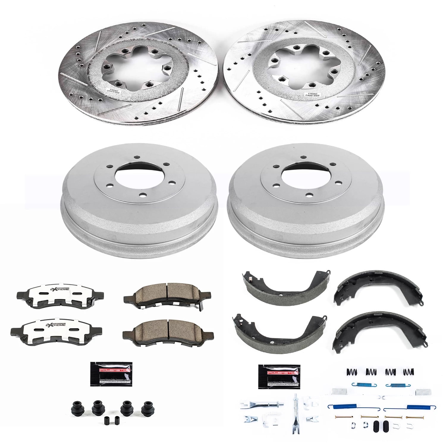 PowerStop Front and Rear Z26 Street Warrior Brake Pad Rotor Drum and Shoe Kit Fits: CHEVROLET GMC Select Models K15262DK-26