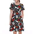 thumbnail image 1 of Easygdp Paw And Bones para Vestido Transpirable de Mujer, Vestido Suelto de Manga Corta con Pliegues y Bolsillos para el Verano, 1 of 6