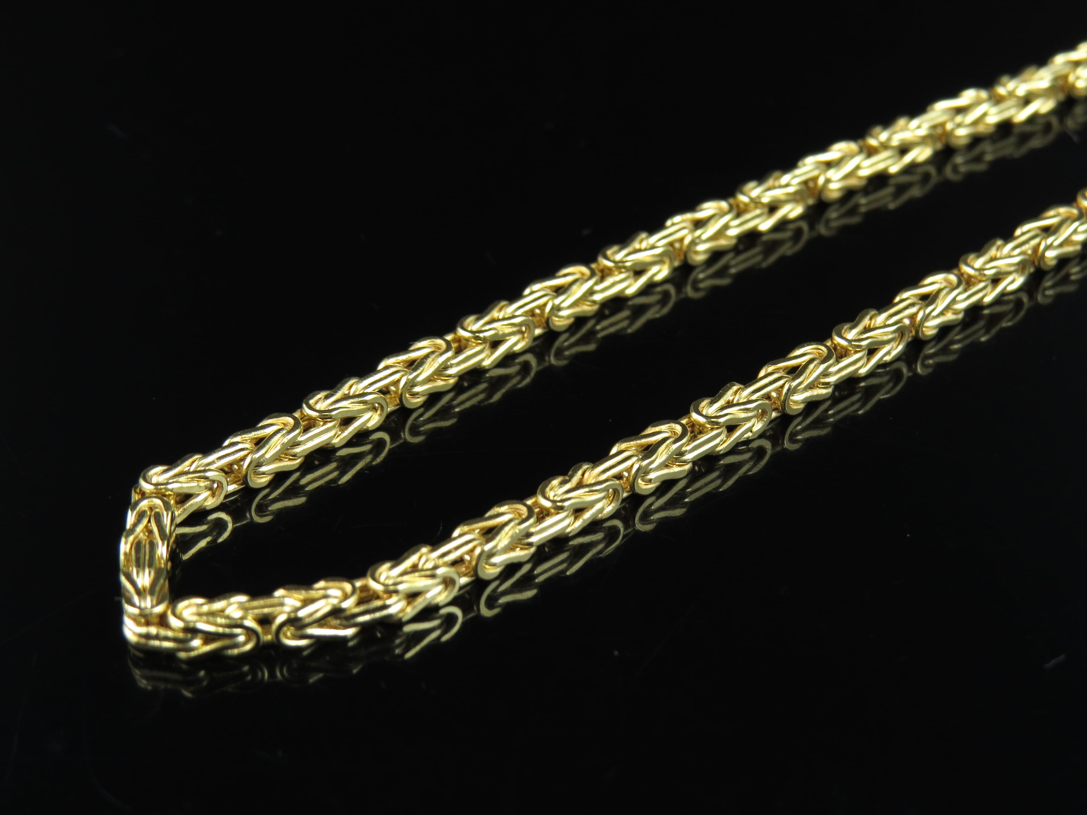 10K Yellow Gold Byzantine Chain Necklace 2.5 mm 22-30 Inches-24" by Jewelry Unlimited