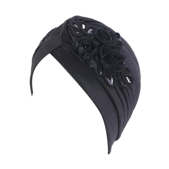 MESSUEN Fashion Head Scarf Headscarf Women's Sun Hat Sun Hats Brimless Caps for Women Ladies Turbans Brimless Hat Black One Size