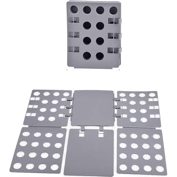 Shirt Folding Board, 27.56 x 22.44 T Shirt Folder, Easy and Fast Flip Fold Clothes Folding Board, Durable Plastic Laundry Folders Collapsible Liner for Easy Storage and Travel (Gray)