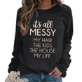 thumbnail image 4 of Gibobby Blusa Mujer Sudadera sin capucha para mujer Sudadera casual de otoño de manga larga Blusa ligera con botones en la parte superior（Negro， L), 4 of 5