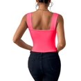 thumbnail image 2 of Women'S Sleeveless Skinny Basic Strappy Crop Tank Tops 2025 Rose Red M, 2 of 7