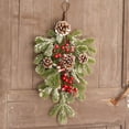 thumbnail image 4 of 2x Colgante de puerta de botín en con botín navideño con decoración de bayas rojas para colgar en pared navideño navideño Baoblaze Botín de lágrima, 4 of 7