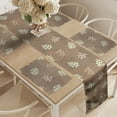 thumbnail image 2 of Ambesonne Hearts Table Runner & Placemats, Animal Skin Leopard Mandala, Placemat 4 pcs + Runner 14"x90", Cocoa Pastel Green Tan, 2 of 2