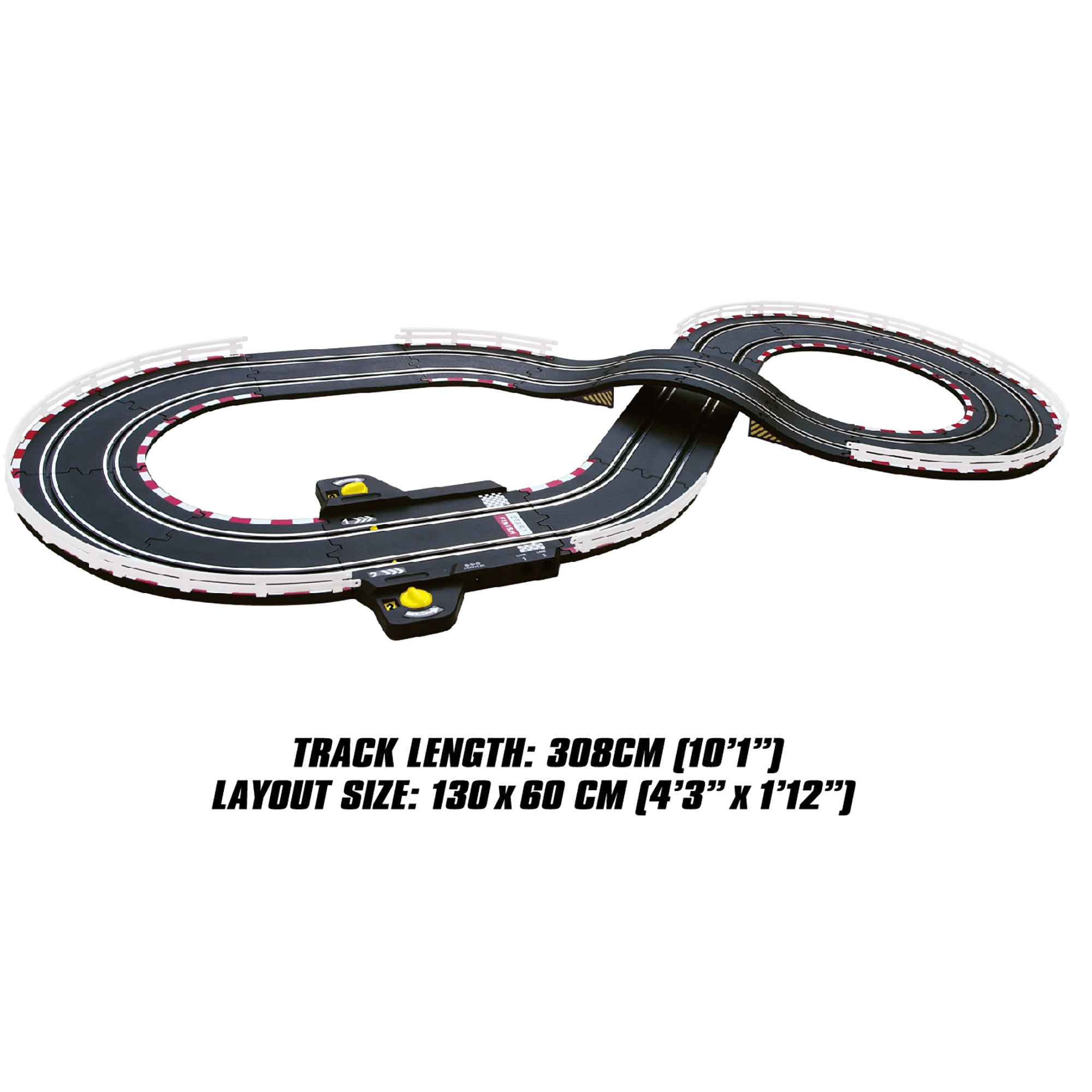 Joysway: SuperFun 201 - 1/43 USB Power Slot Car Racing Set, Layout Size: 51"x23", LED Headlights, Lap Counter, Ages 8+