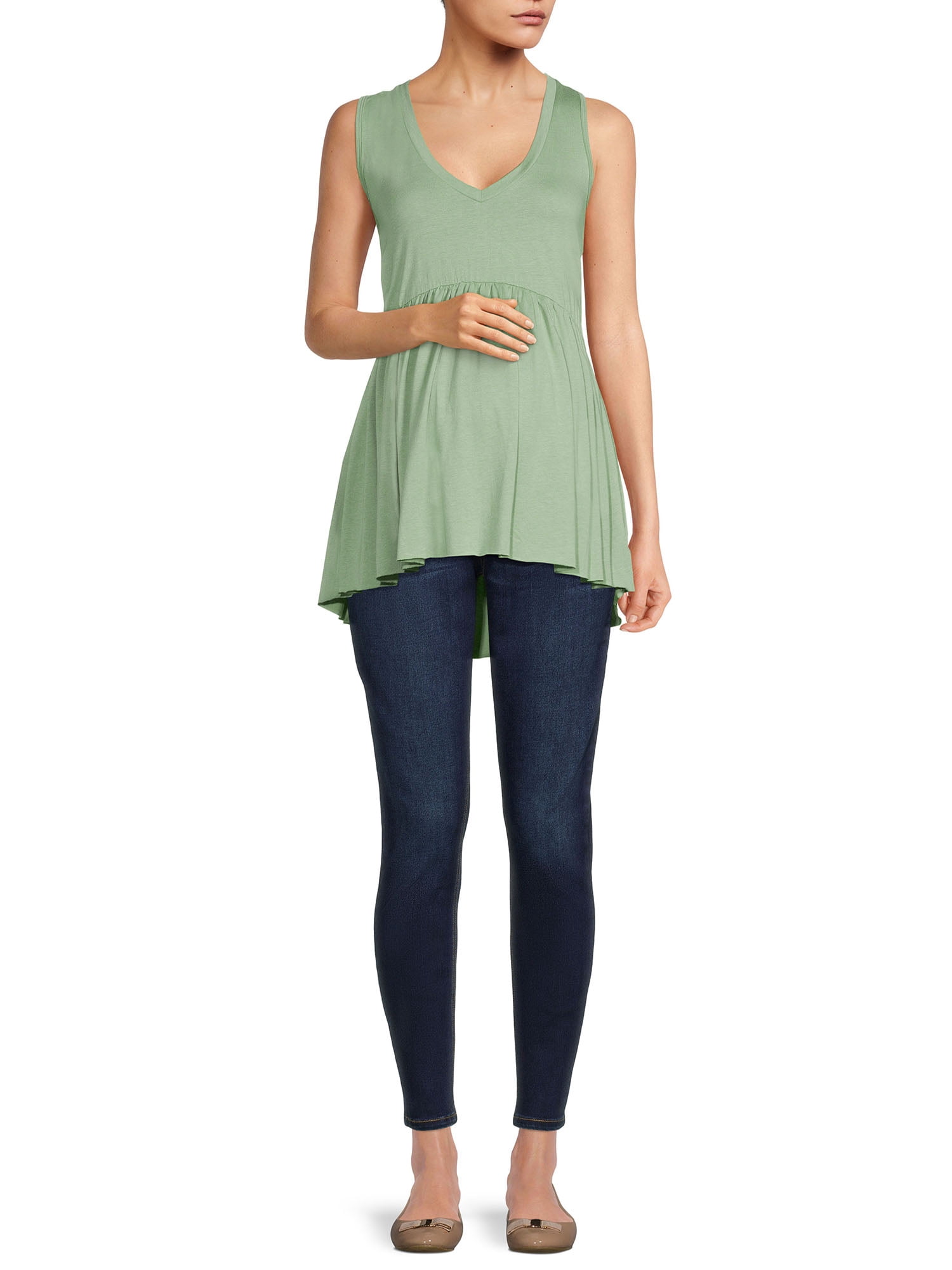 Planet Motherhood Maternity Women's Sleeveless Empire Waist Top