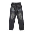 thumbnail image 3 of Jeans for Men Hop Baggy Street Dance Skateboard Denim Jeans with Pockets Trendy Loose Fit Casual Mens Pants, 3 of 4