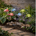 thumbnail image 2 of The Lakeside Collection Double Mushroom Solar Stakes, Green, 2 of 5