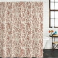 thumbnail image 2 of Brown Flowers Shower Curtain, Waterproof Shower Curtains for Bathroom, Vintage Farmhouse Floral Leaves Vines Washable Fabric Bathtub Curtain Set Bath Decor with 12 Hooks Standard 72"x72", 2 of 8
